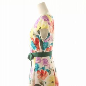 M'S GRACY カラフルフラワードレス ワンピース ひざ丈 半袖 38 マルチカラー