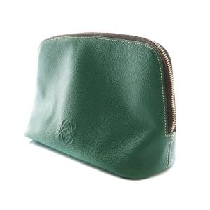 LOEWE ポーチ アナグラム ロゴ レザー 緑 グリーン