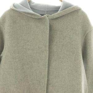 Theory NEW DIVIDE INEVEN DF フードコート アウター ロング S グレー ライトブルー