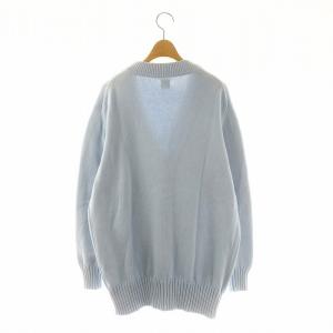 Ron Herman コットン Vネック カーディガン ニット 長袖 XS 青 ブルー