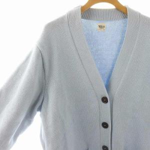 Ron Herman コットン Vネック カーディガン ニット 長袖 XS 青 ブルー