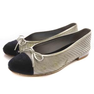 ココマーク フラットシューズ 35.5C 22.5cm シルバー色 G32842 /SR8