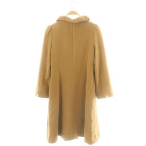 M'S GRACY ロングコート アウター ギャザー襟 アンゴラ ウール混 40 L キャメル