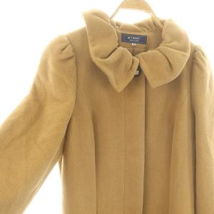 M'S GRACY ロングコート アウター ギャザー襟 アンゴラ ウール混 40 L キャメル