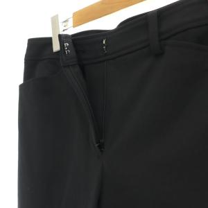 M'S GRACY リネン混裾リボンパンツ テーパード センタープレス スリット 38 M 黒 ブラック