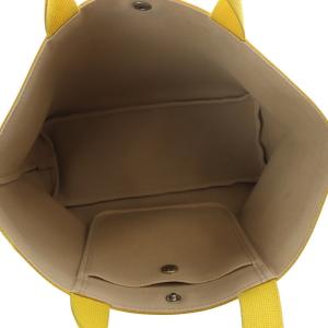 Hervé Chapelier 704GP リュクススクエアトートM バッグ コーテッドキャンバス グレー イエロー