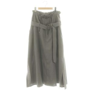 Cord Belt SKT スカート ロング マキシ フレア 2 グレー /MF OS