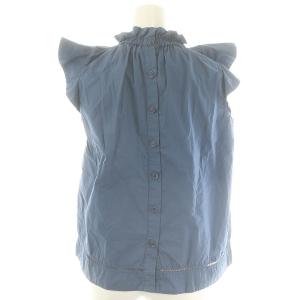 sea NEW YORK フリルノースリーブブラウス ハイネック 2 紺 ネイビー /MF OS