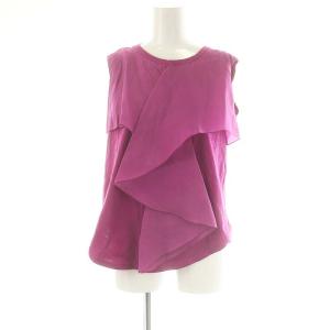 シルク混 ノースリーブコットンカットソー 40 紫 パープル