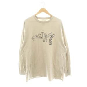 プリントカットソー Tシャツ 長袖 5 サンドベージュ /MI OS SH