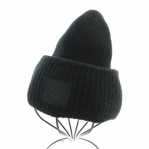 Acne Studios ニット帽 ニットキャップ 帽子 リブ ウール 56cm 黒 ブラック /BB SH OF