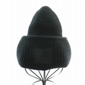 Acne Studios ニット帽 ニットキャップ 帽子 リブ ウール 56cm 黒 ブラック /BB SH OF
