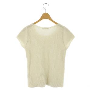 theory luxe 24AW Shrike Riviera ラメ糸 ニット カットソー 半袖 38 ライトグレー /MY OS