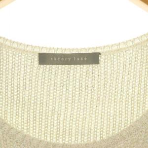 theory luxe 24AW Shrike Riviera ラメ糸 ニット カットソー 半袖 38 ライトグレー /MY OS