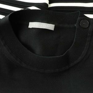 theory luxe 24SS Kensington Vodka ボーダーノースリーブニット カットソー 38 黒 ブラック