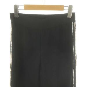 René ベーシック サイドライン レギンスパンツ レギパン スキニーパンツ ジョガー ストレッチ 34 黒 白 ブラック ホワイト