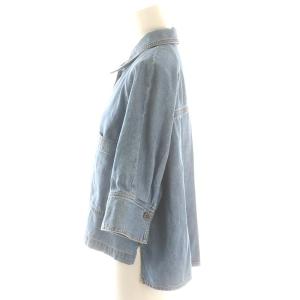 GRACE CONTINENTAL 24SS バックタックデニムシャツ ブラウス 七分袖 フロントボタン コットン 36 S 青 ブルー /YQ