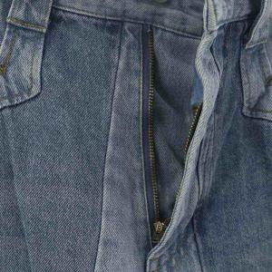 GRACE CONTINENTAL 23SS 切替ワイドデニムパンツ ボトムス ジーンズ ジップフライ コットン 36 S 青 ブルー