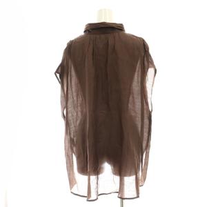 Diagram GRACE CONTINENTAL 24SS ギャザーシャツ フレンチスリーブ 36 茶 ブラウン