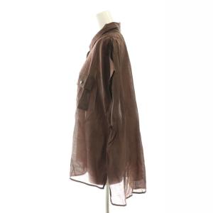 Diagram GRACE CONTINENTAL 24SS ギャザーシャツ フレンチスリーブ 36 茶 ブラウン