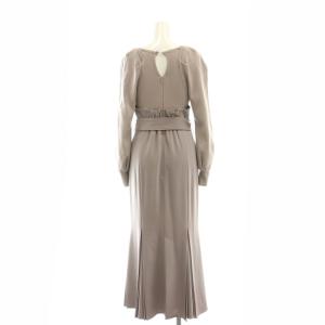 SNIDEL 22SS ニットドッキングマーメイドワンピース 長袖 ロング 0 S グレー SWNO221076