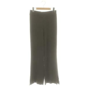 Slit Rib Pants スリットリブパンツ ニット イージー 34 ダークブラウン
