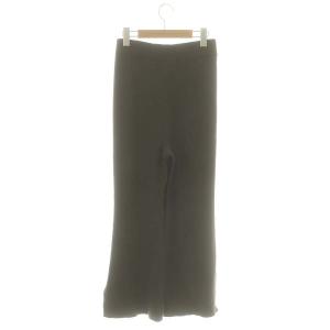 L'Appartement Slit Rib Pants スリットリブパンツ ニット イージー 34 ダークブラウン