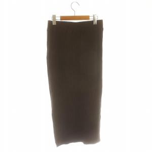 L'Appartement リブニットスカート タイトスカート ロング ダークブラウン