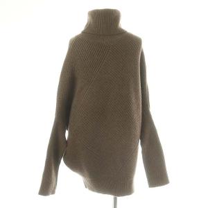 L'Appartement T/N Asymmetry ニット セーター 長袖 プルオーバー ウール カシミヤ混 茶 ブラウン