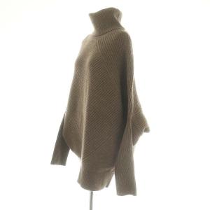 L'Appartement T/N Asymmetry ニット セーター 長袖 プルオーバー ウール カシミヤ混 茶 ブラウン