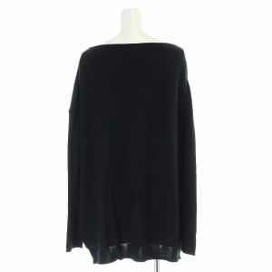 L'Appartement ボートネック ニット カットソー 長袖 オーバーサイズ 黒 ブラック