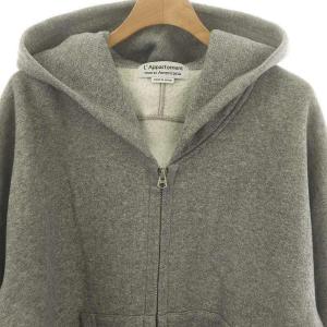 AMERICANA L'Appartement別注 23AW WIDE FULL ZIP HOODIE パーカー ジップアップ 裏起毛 長袖 杢グレー
