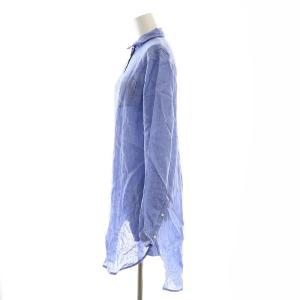 L'Appartement シャツ ブラウス 長袖 前開き リネン ブルー