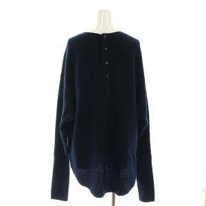 L'Appartement THERMAL KNIT ニット セーター 長袖 ウール カシミヤ混 紺 ネイビー