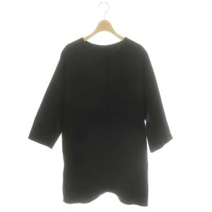 Victorian リバーノーカラーコート ミドル丈 アウター ウール 黒 ブラック /MI OS