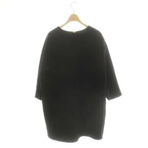 MUSE de Deuxieme Classe Victorian リバーノーカラーコート ミドル丈 アウター ウール 黒 ブラック /MI OS