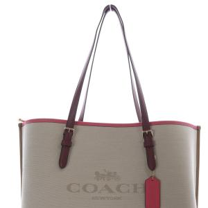 COACH モリーキャンバス ロゴ トートバッグ ハンドバッグ ロゴ べージュ C4087