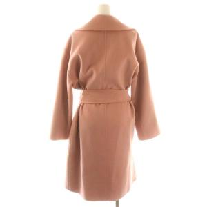 Max Mara スタジオ Cucito A Mano カシミヤブレンド ベルテッドコート USA2 ピンク