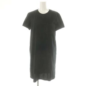 4E4515DA H刺繍ポケット ショートスリーブワンピース 38 ブラック