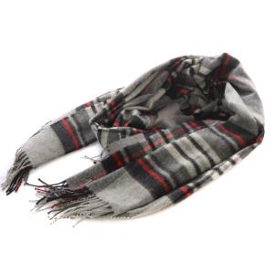 チェックストール マフラー グレー /SR1