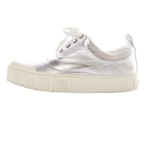 US01 Ollie スニーカー レザー 38 24cm シルバー色 /SR8