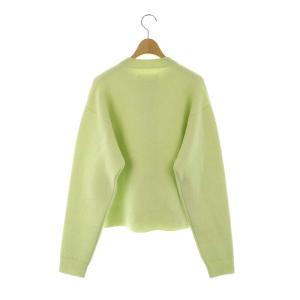 JIL SANDER ウール カシミヤ クルーネックカーディガン 34 黄緑