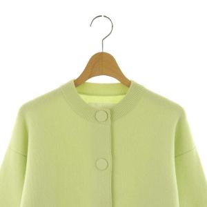 JIL SANDER ウール カシミヤ クルーネックカーディガン 34 黄緑