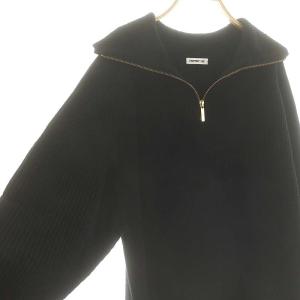EVERYDAY I LIKE Half Zip Sweater ニット セーター 長袖 ハーフジップ 黒 ブラック