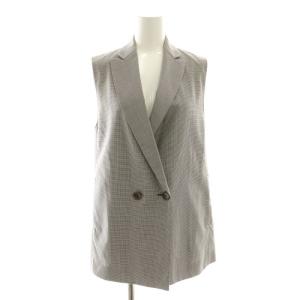 22SS シルキーシェファード ジレ ダブル 34 茶 ブラウン /HK OS