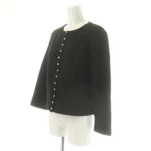 agnes b. CARDIGAN カーディガンプレッション スウェット 長袖 スナップボタン 裏起毛 T3 黒 ブラック M001