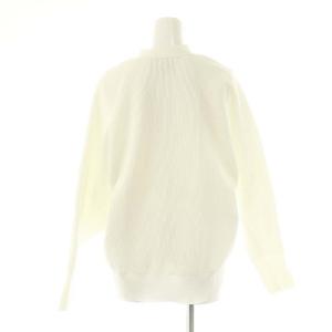 Chesty ルーズフラワーカーディガン リブニット 長袖 ドルマンスリーブ 花モチーフ 白 ホワイト 21K101