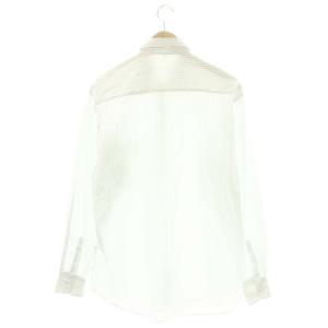 GIORGIO ARMANI ストライプ柄 長袖シャツ 16 ミント 白 ホワイト