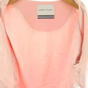BORDERS at BALCONY ノーカラーウールヘリンボーンコート アウター 36 S ピンク