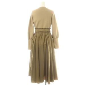 CELFORD タフタニットドッキングワンピース ロング 長袖 36 キャメル